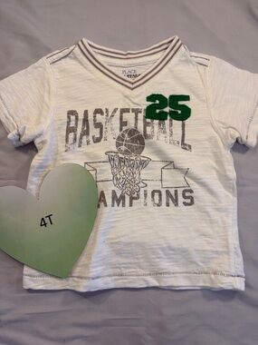 Place Green and White Basketball Tee Short Sleeve